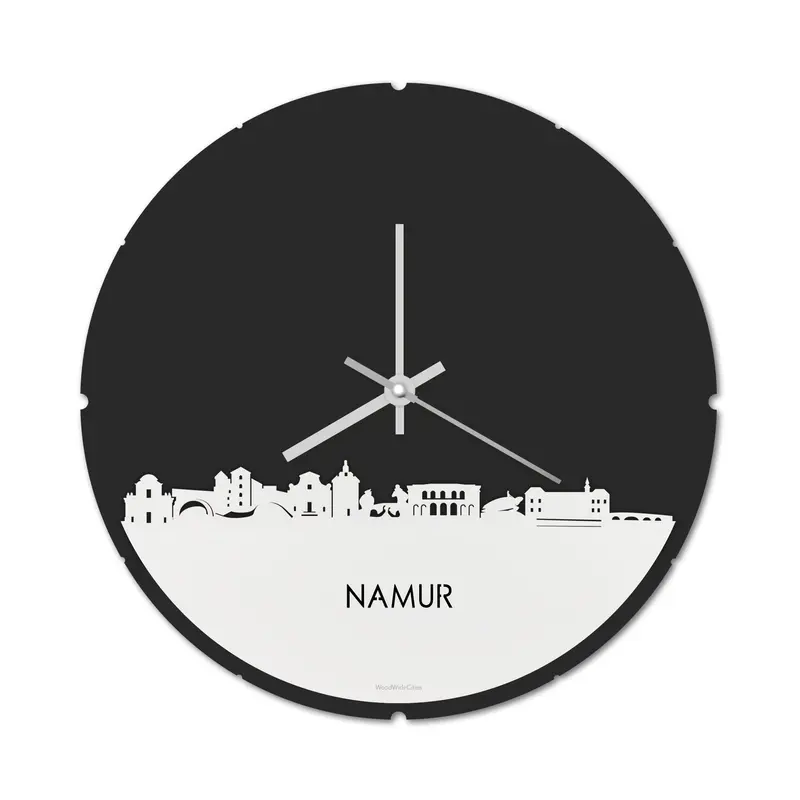 Skyline Klok Rond Namur Wit Glanzend