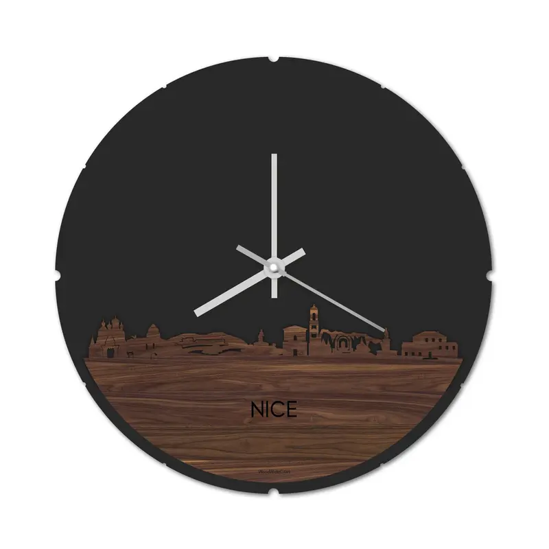 Skyline Klok Rond Nice Noten
