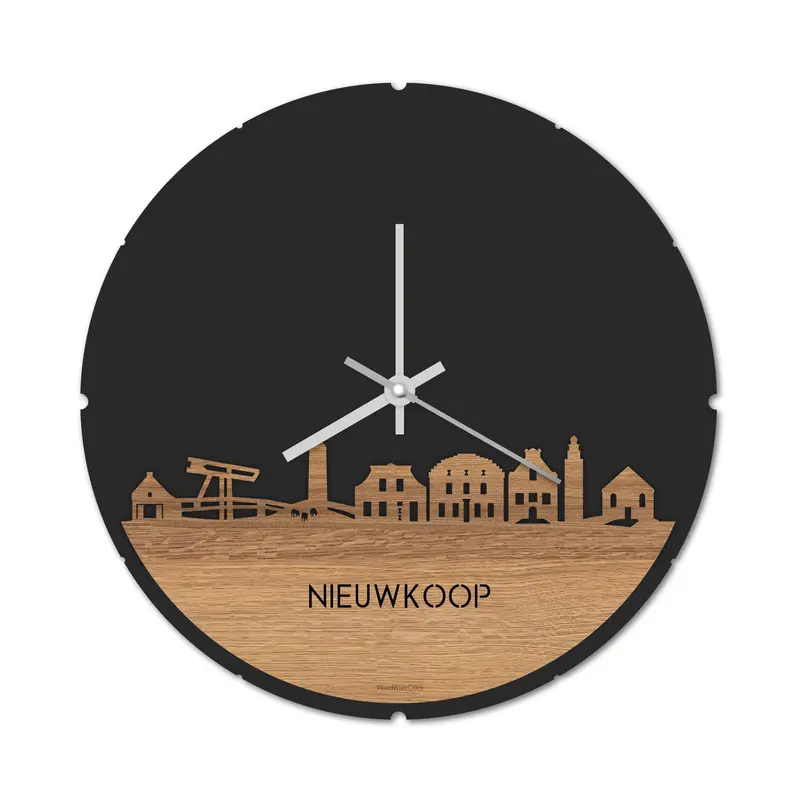 Skyline Klok Rond Nieuwkoop Eiken