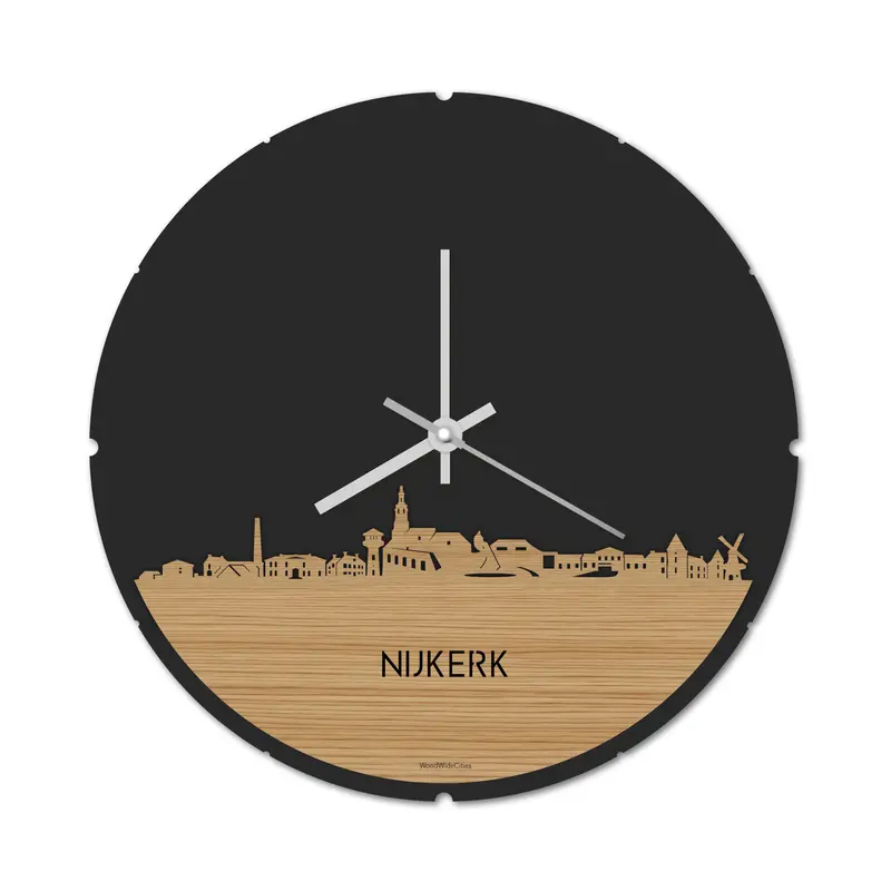 Skyline Klok Rond Nijkerk Bamboe