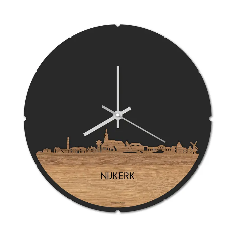 Skyline Klok Rond Nijkerk Eiken