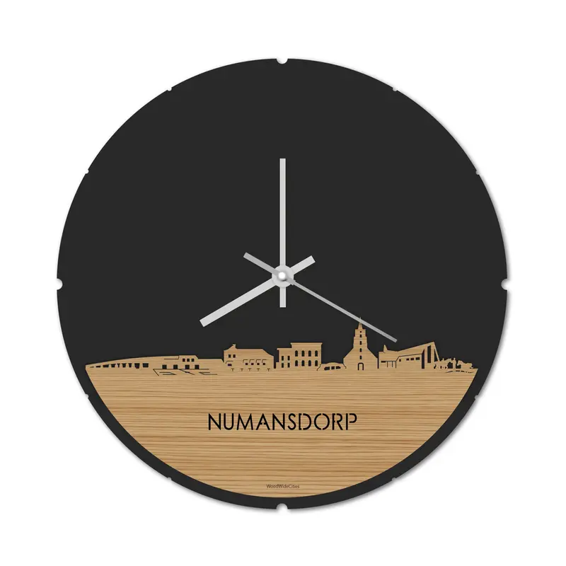 Skyline Klok Rond Numansdorp Bamboe