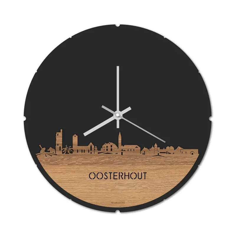 Skyline Klok Rond Oosterhout Eiken