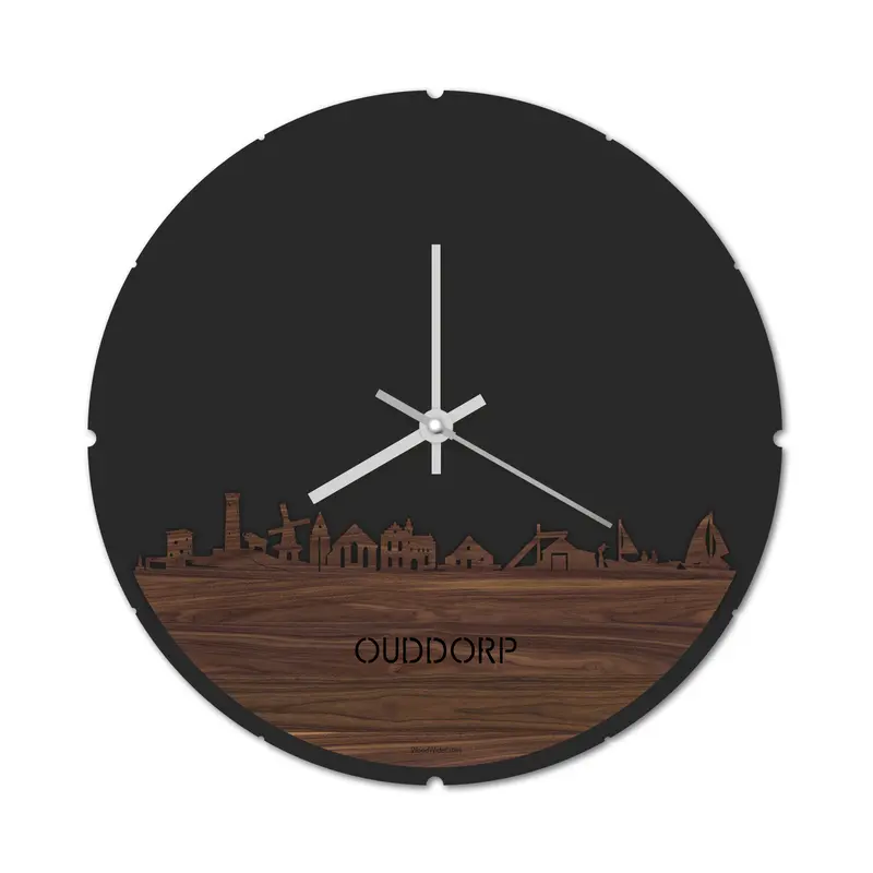 Skyline Klok Rond Ouddorp Noten