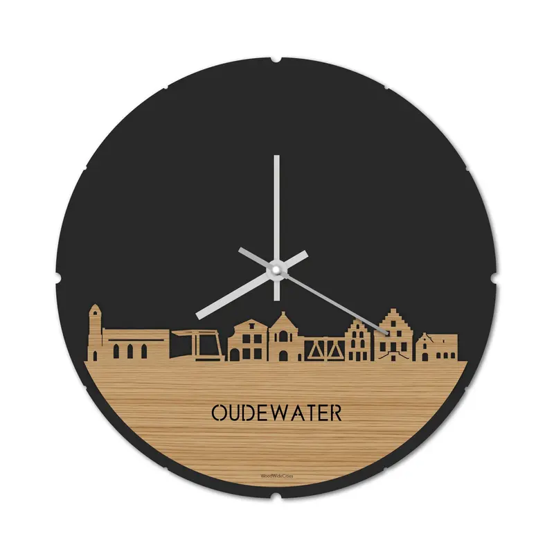 Skyline Klok Rond Oudewater Bamboe