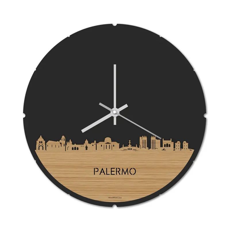 Skyline Klok Rond Palermo Bamboe