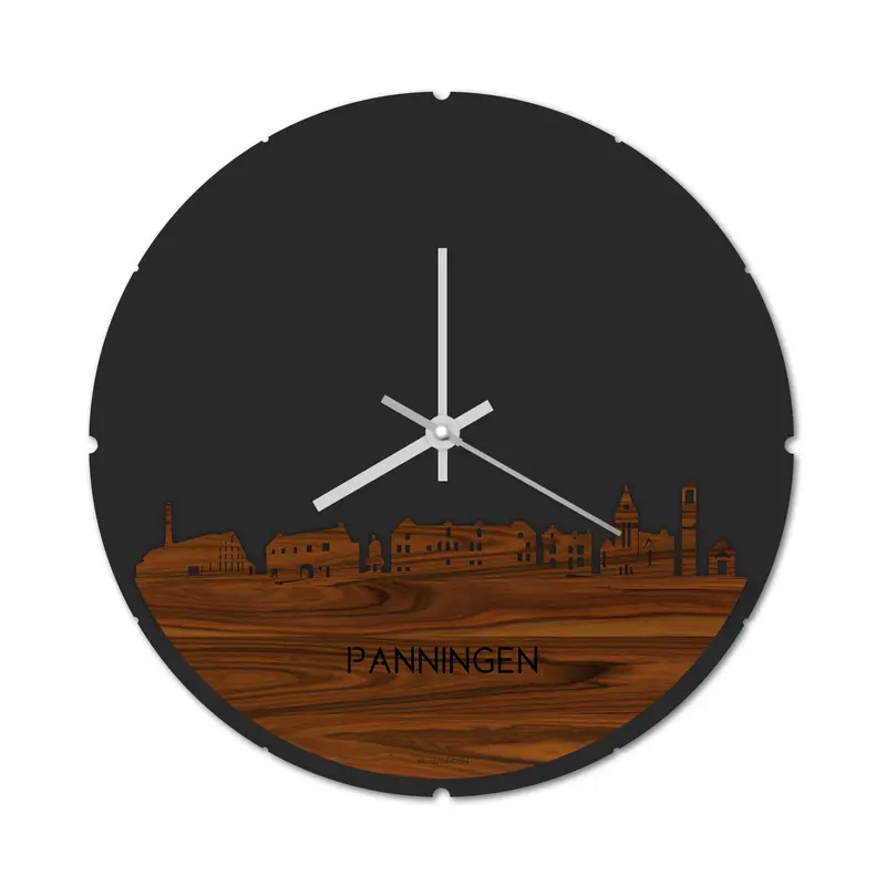 Skyline Klok Rond Panningen Palissander