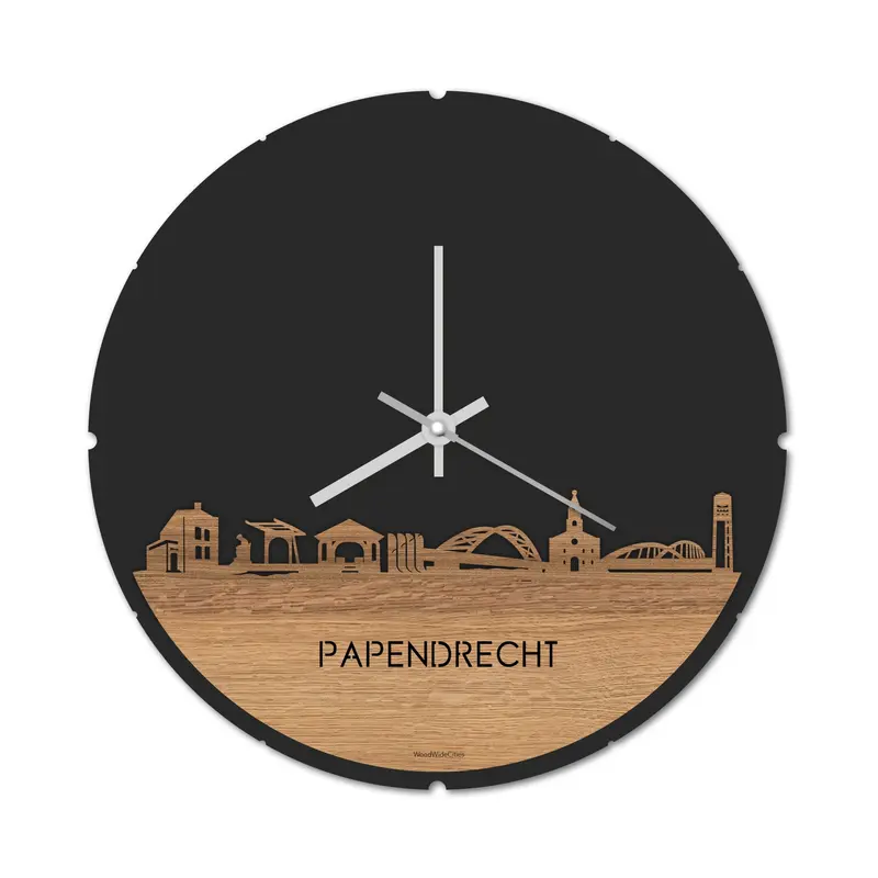 Skyline Klok Rond Papendrecht Eiken