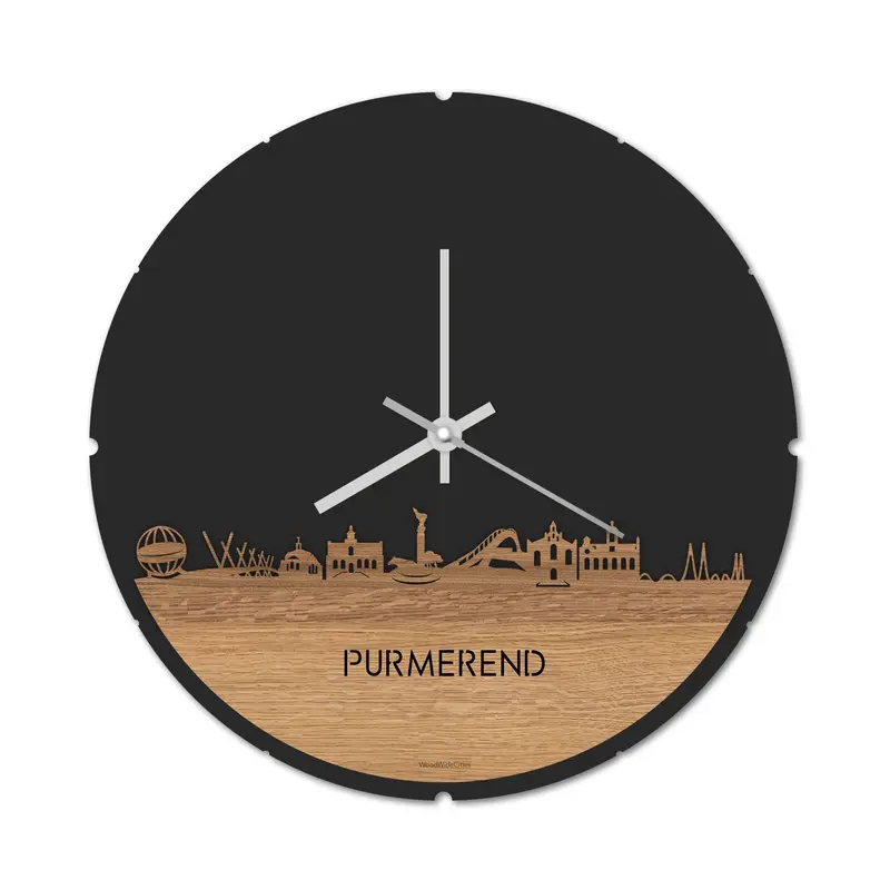 Skyline Klok Rond Purmerend Eiken