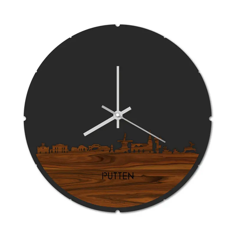 Skyline Klok Rond Putten Palissander