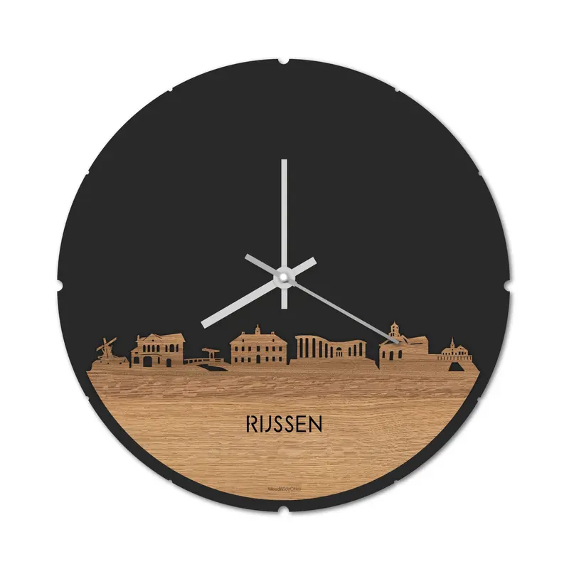 Skyline Klok Rond Rijssen Eiken