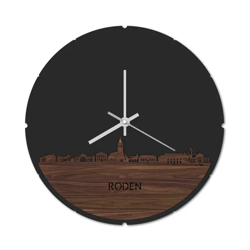 Skyline Klok Rond Roden Noten