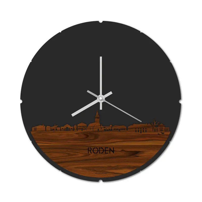 Skyline Klok Rond Roden Palissander