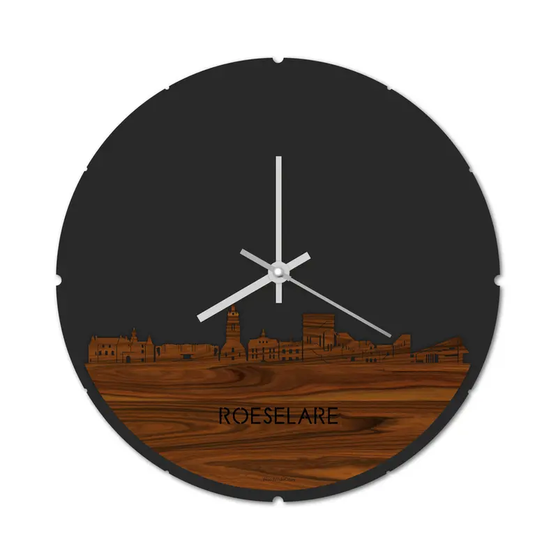 Skyline Klok Rond Roeselare Palissander
