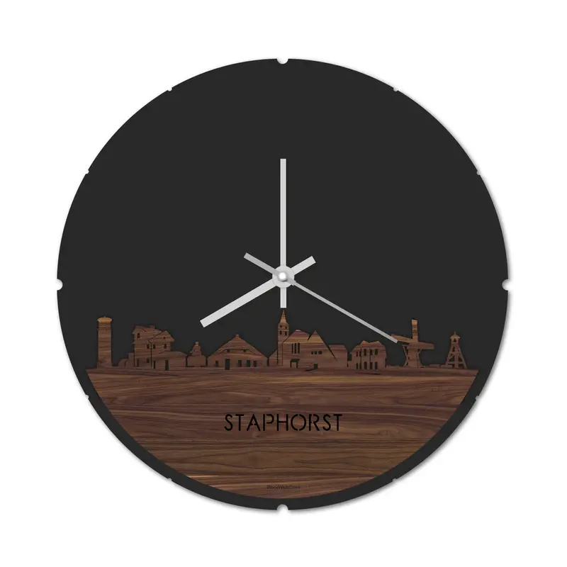 Skyline Klok Rond Staphorst Noten