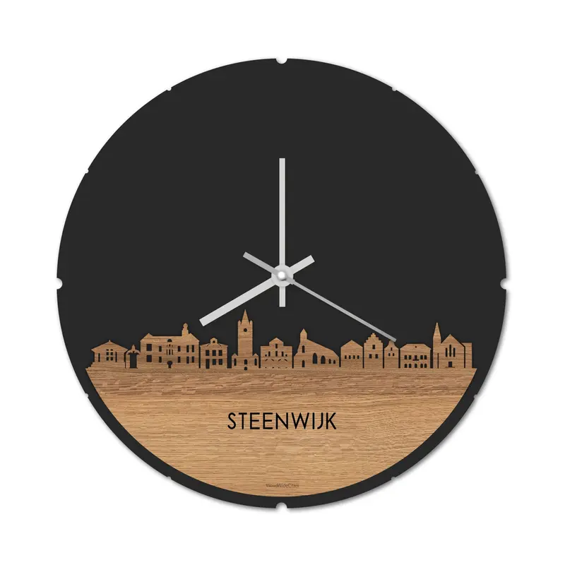 Skyline Klok Rond Steenwijk Eiken