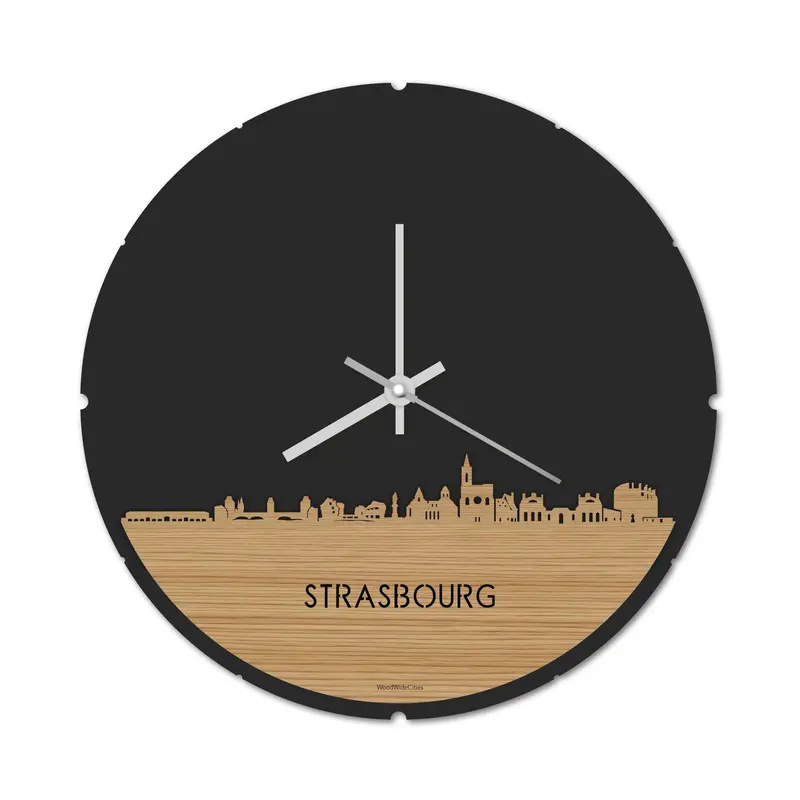 Skyline Klok Rond Strasbourg Bamboe