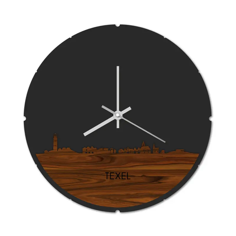 Skyline Klok Rond Texel Palissander