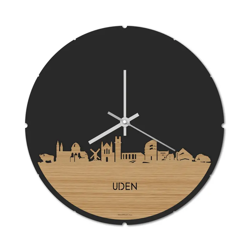 Skyline Klok Rond Uden Bamboe