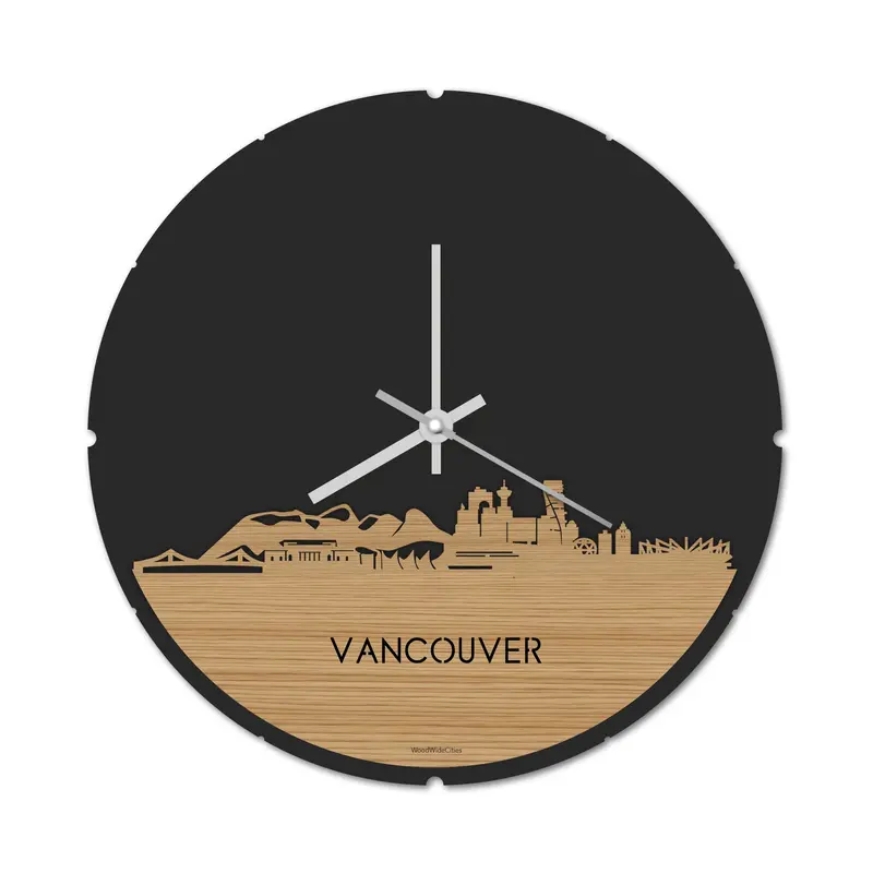Skyline Klok Rond Vancouver Bamboe