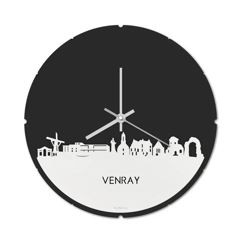 Skyline Klok Rond Venray Wit Glanzend