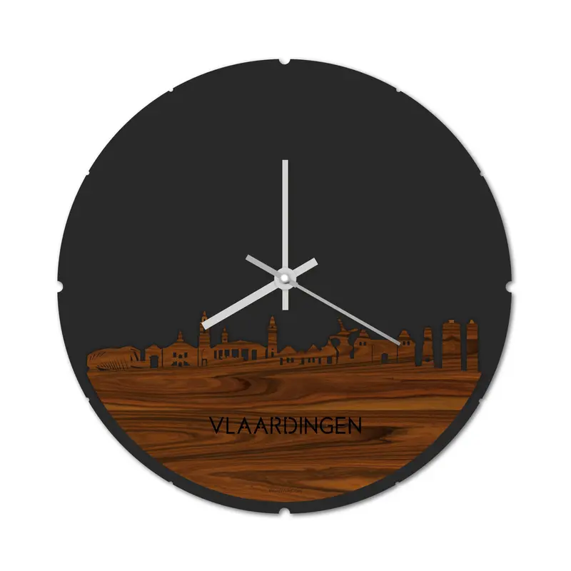 Skyline Klok Rond Vlaardingen Palissander