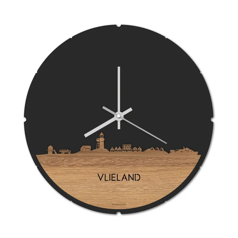 Skyline Klok Rond Vlieland Eiken