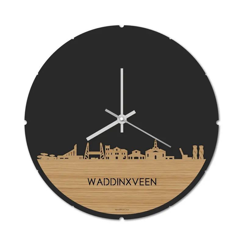 Skyline Klok Rond Waddinxveen Bamboe