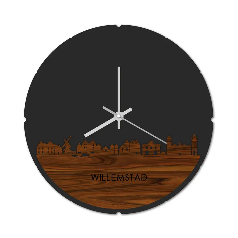 Skyline Klok Rond Willemstad Palissander