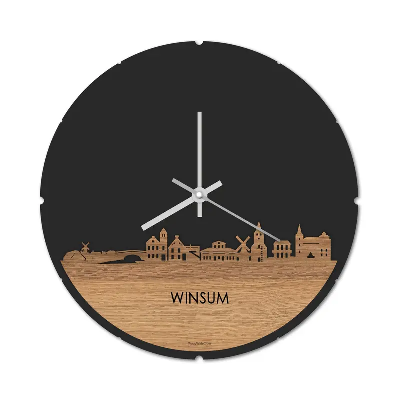 Skyline Klok Rond Winsum Eiken