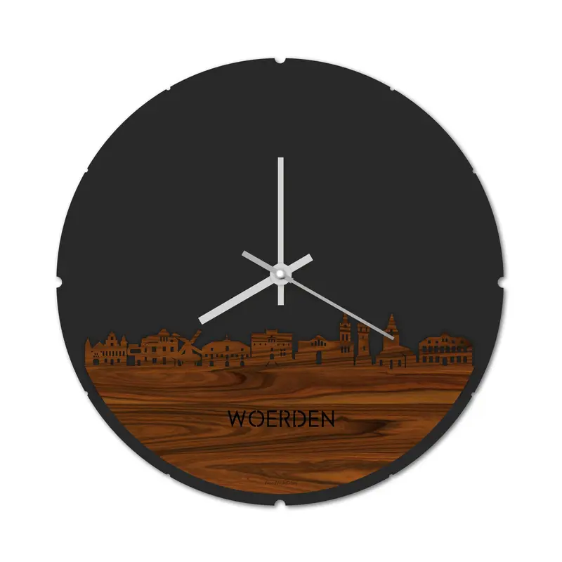Skyline Klok Rond Woerden Palissander