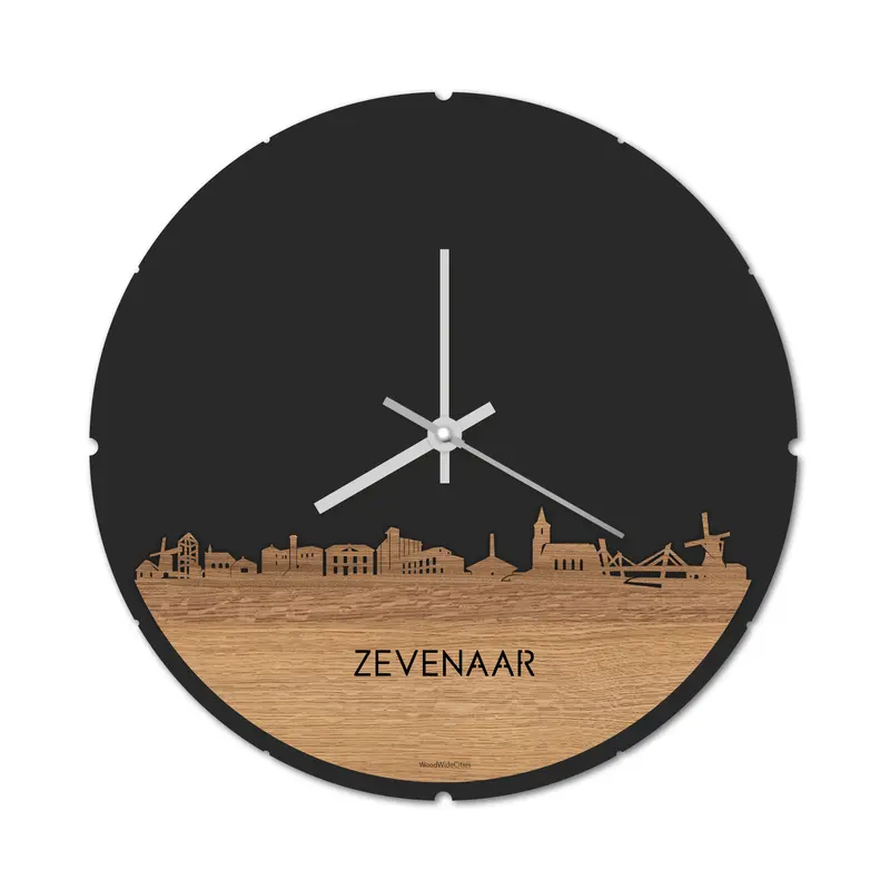 Skyline Klok Rond Zevenaar Eiken