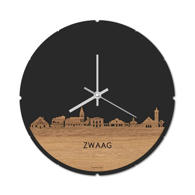Skyline Klok Rond Zwaag Eiken