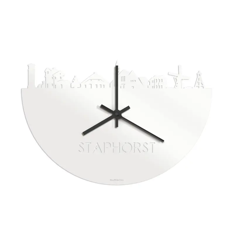 Skyline Klok Staphorst Wit Glanzend