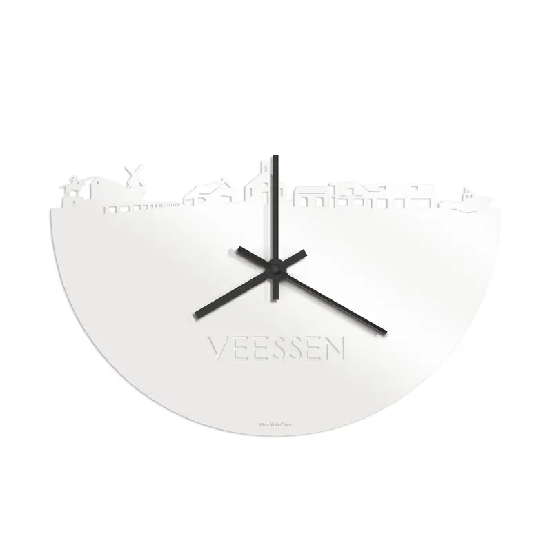 Skyline Klok Veessen Wit Glanzend