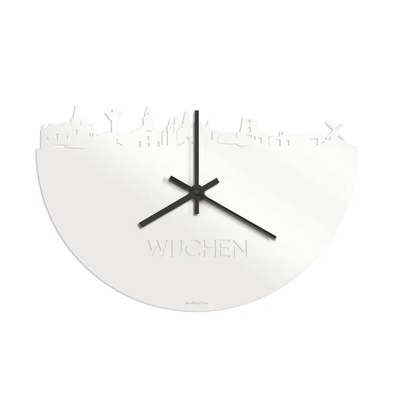 Skyline Klok Wijchen Wit Glanzend
