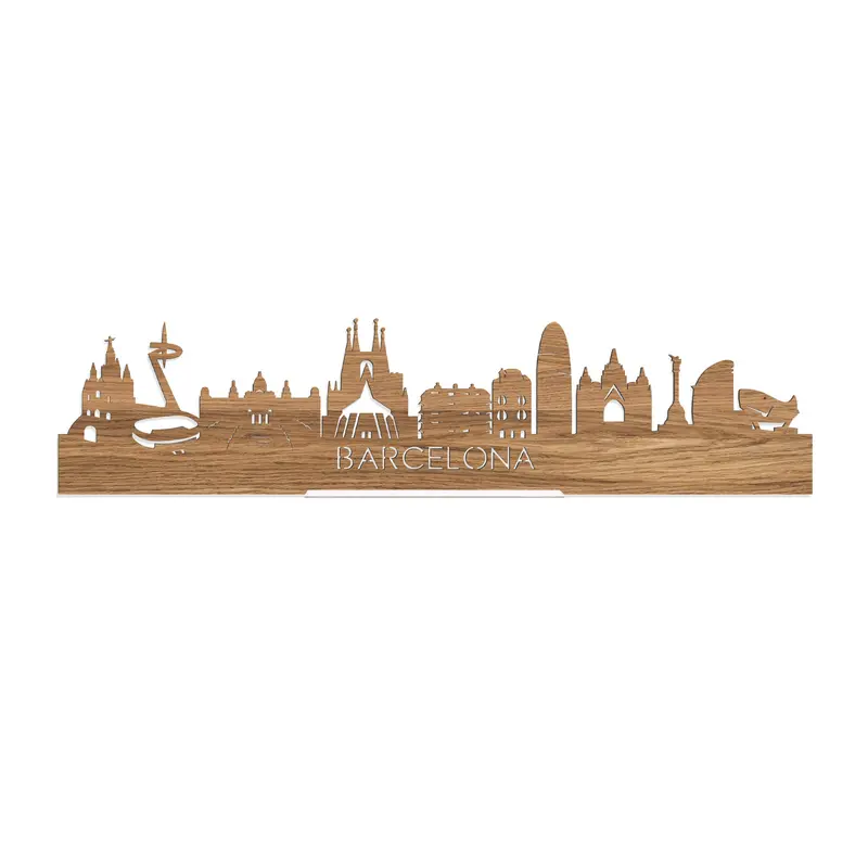 Standing Skyline Barcelona Eiken
