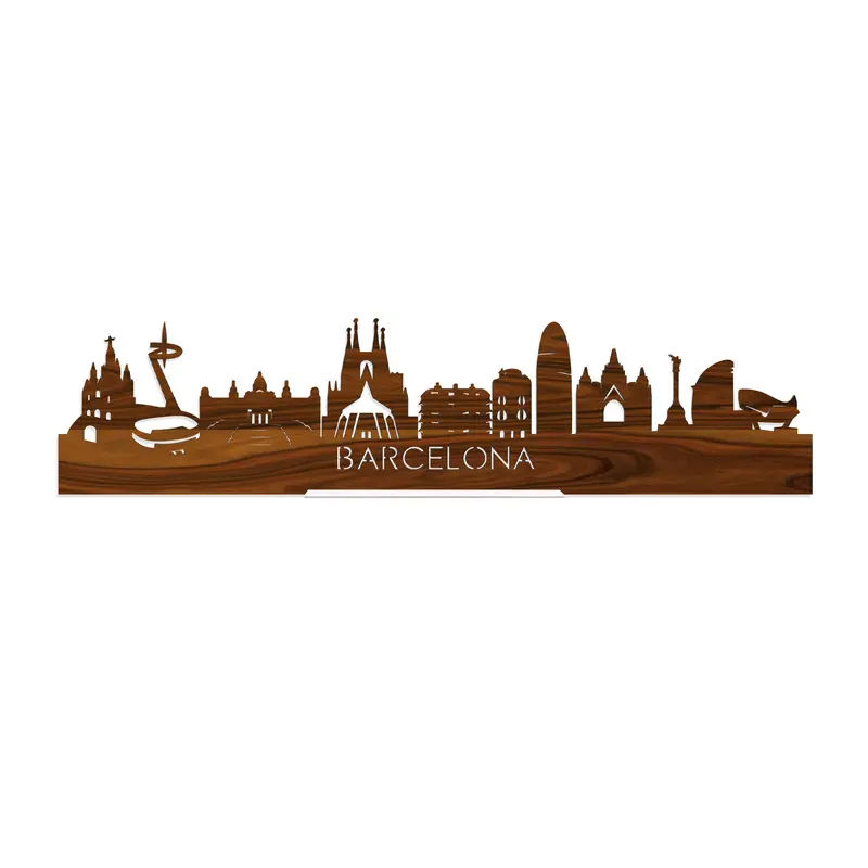 Standing Skyline Barcelona Palissander