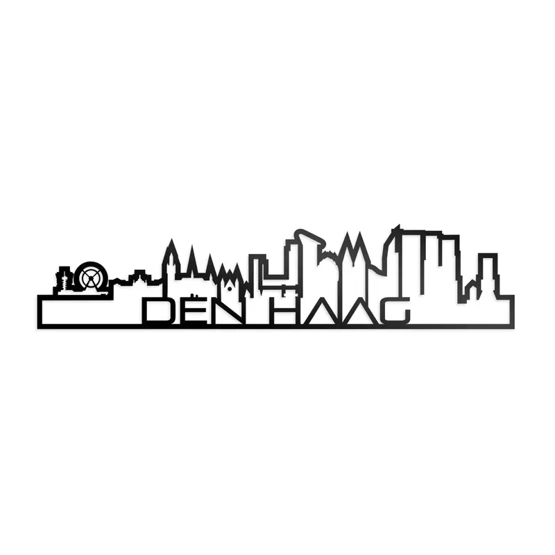 Standing Skyline Shape Den Haag Zwart Glanzend