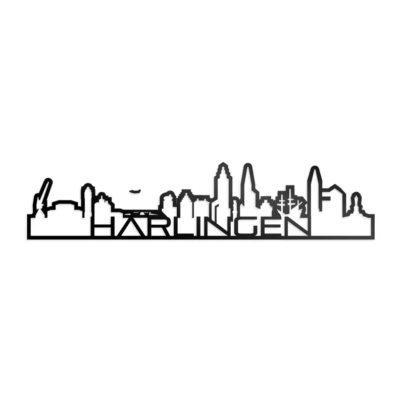 Standing Skyline Shape Harlingen Zwart Glanzend
