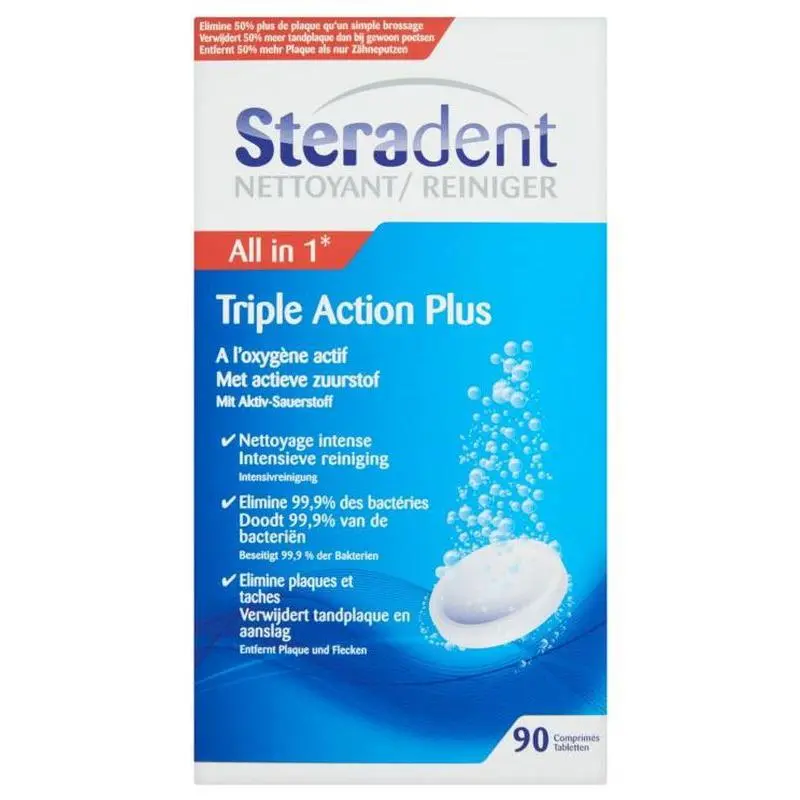 Steradent Triple Active Plus Reiniger (90 st.)