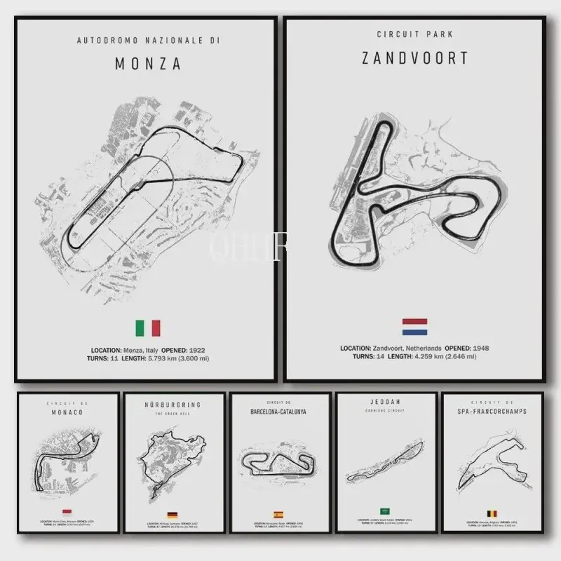 Vintage F1 Circuit Poster