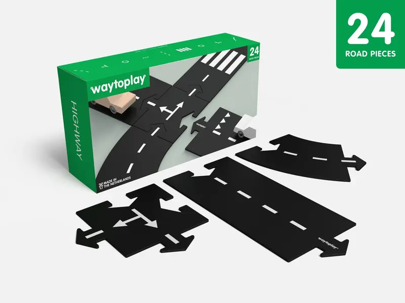 Waytoplay Highway wegset – 24 flexibele wegdelen